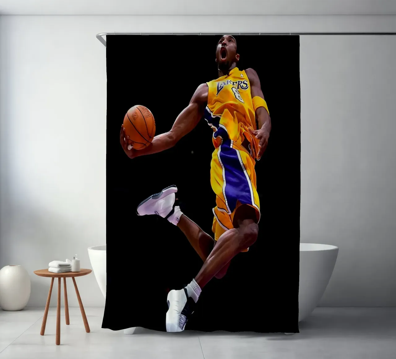 Kobe Bryant shower curtain by Low poly art