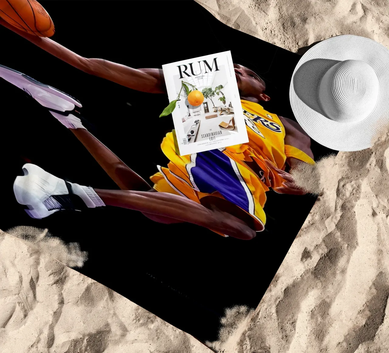 Kobe Bryant beach towel by Low poly art