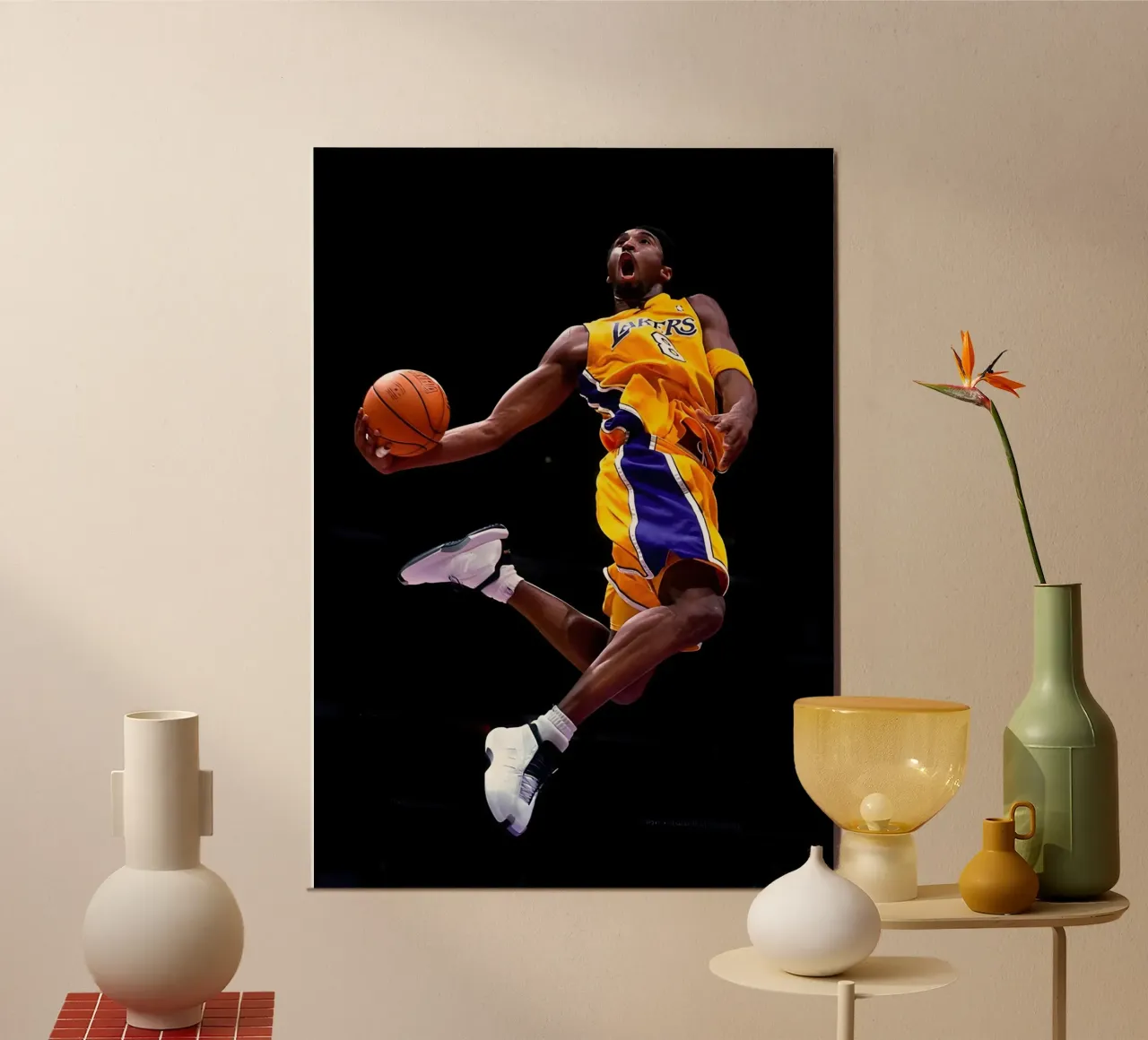 Kobe Bryant alluminio dibond da Low poly art