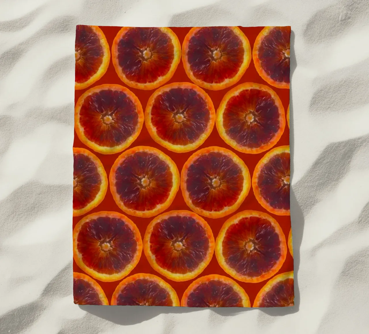 Griglia arancio sangue telo mare da StillVibe Home