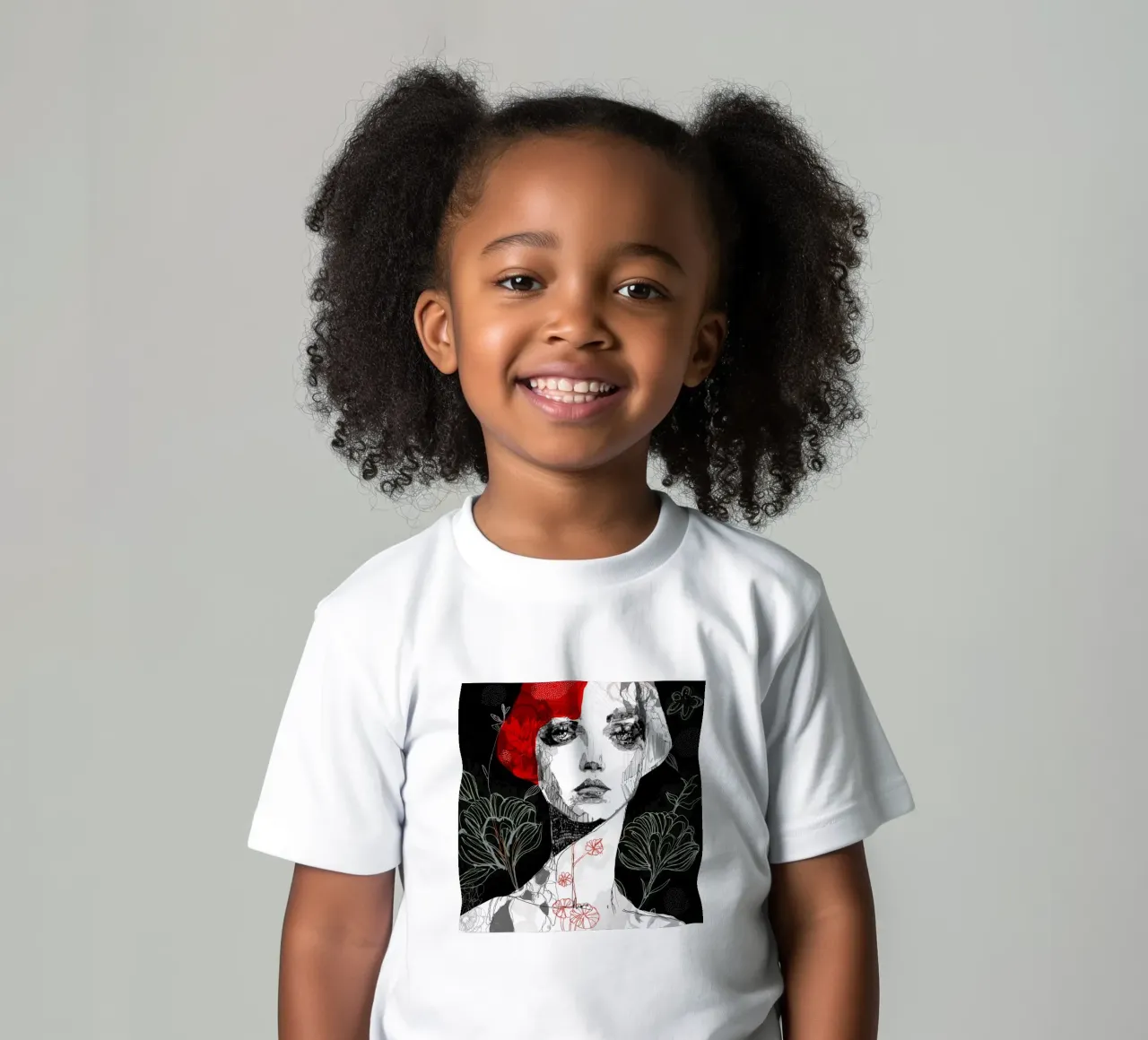 red bobcut t-shirt enfant de Giulio Iurissevich