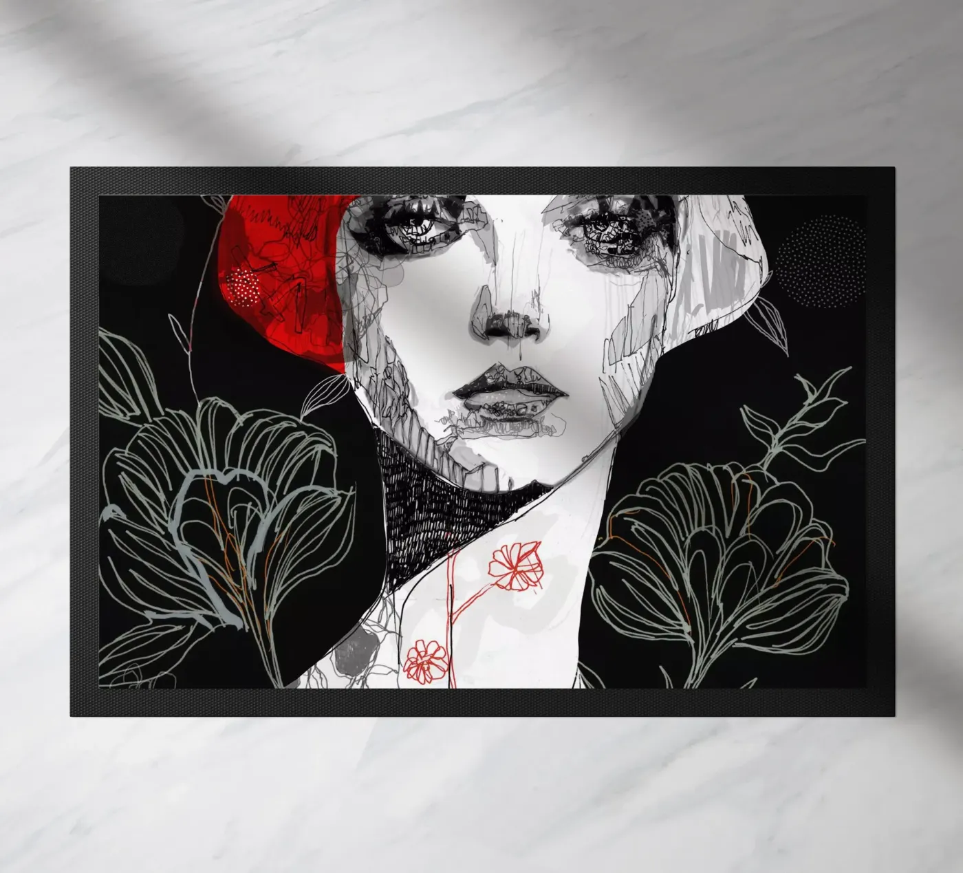 red bobcut doormat by Giulio Iurissevich