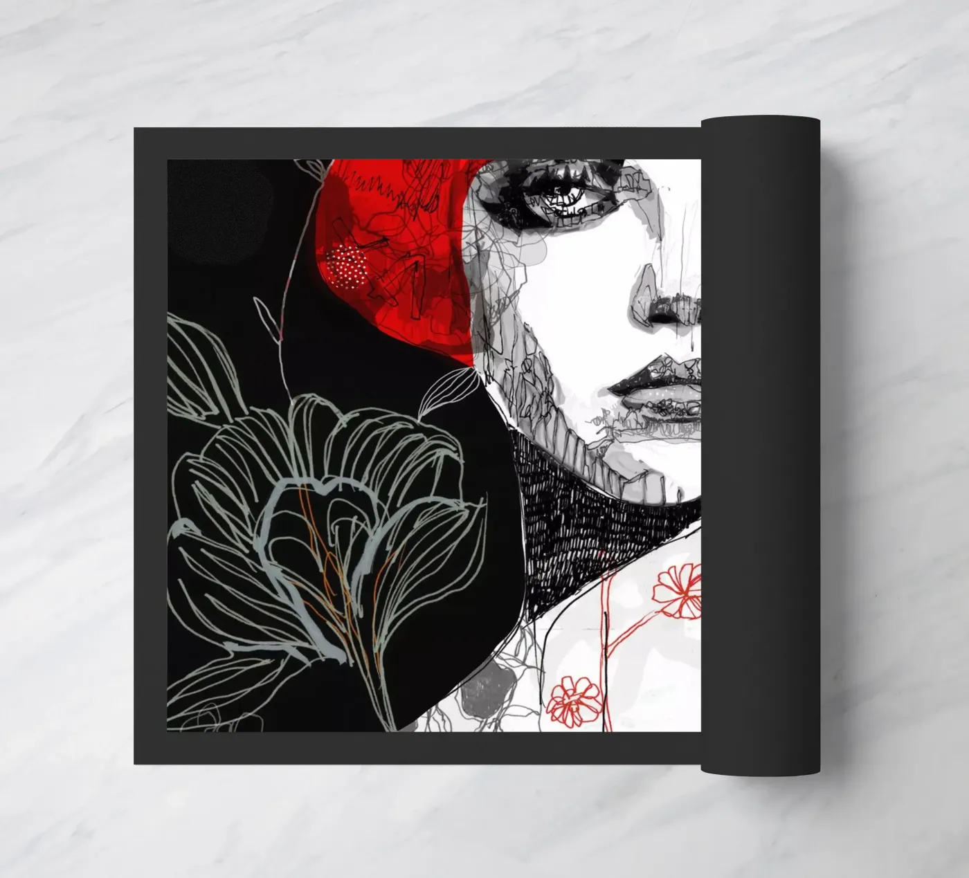 red bobcut doormat by Giulio Iurissevich