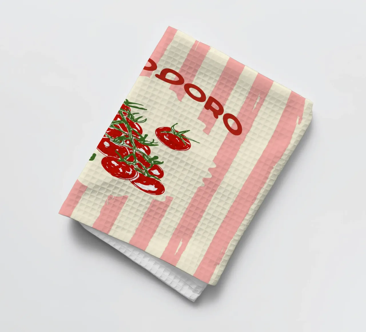 Pomodoro Tomatoes Retro Pink Stripes canovaccio da cucina da EDMPROJECT