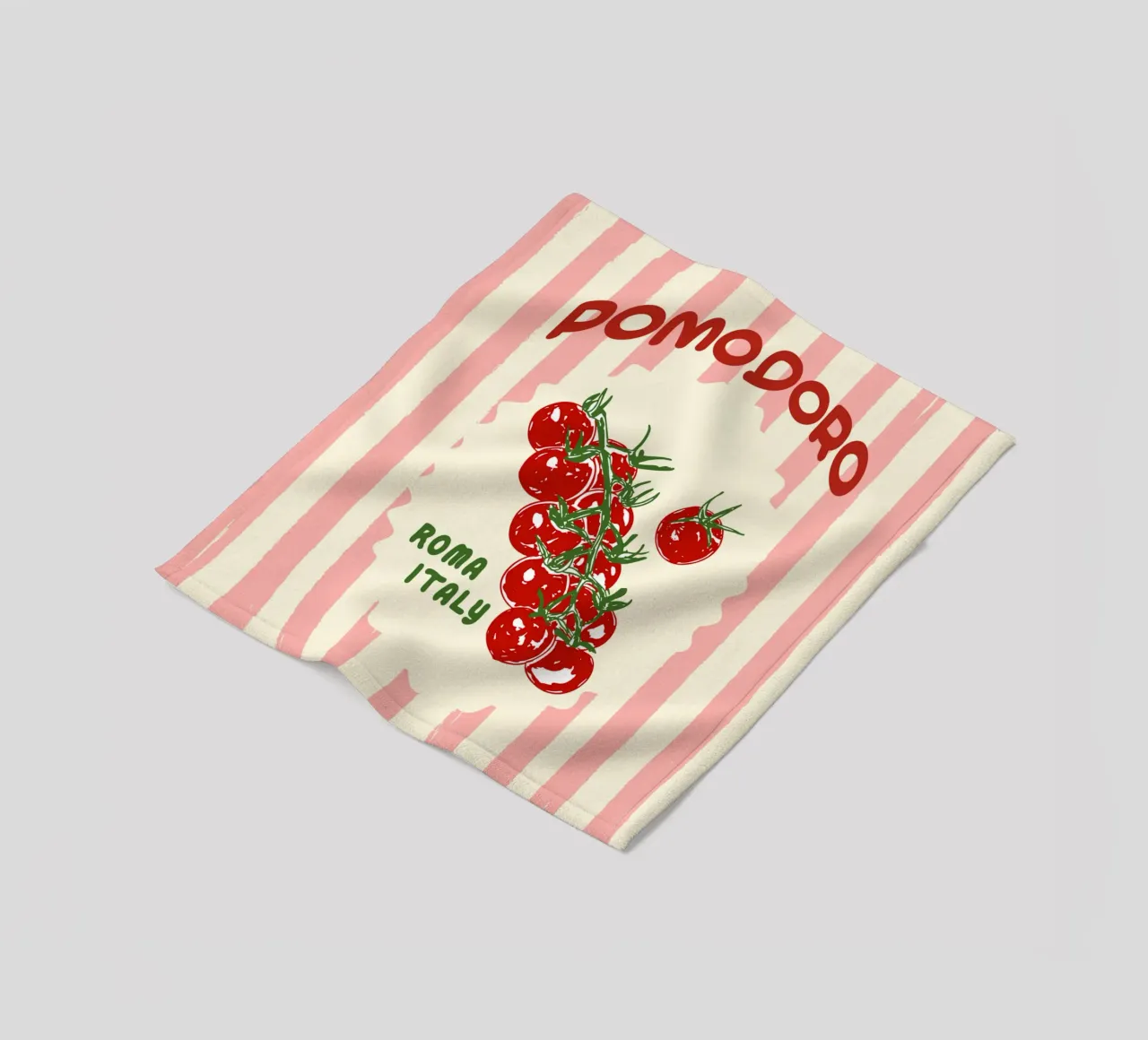 Pomodoro Tomatoes Retro Pink Stripes coperta in pile da EDMPROJECT