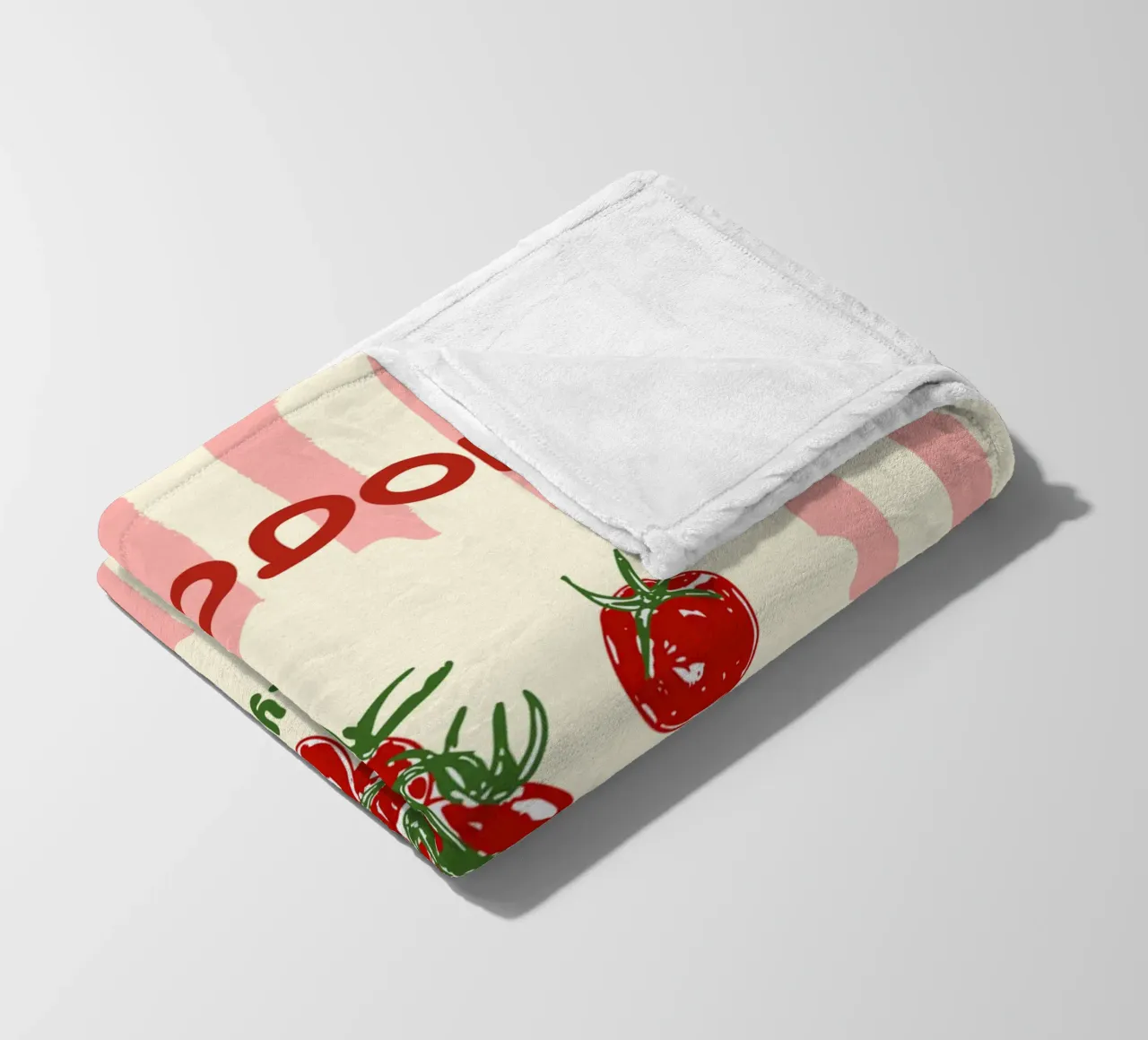 Pomodoro Tomatoes Retro Pink Stripes coperta in pile da EDMPROJECT
