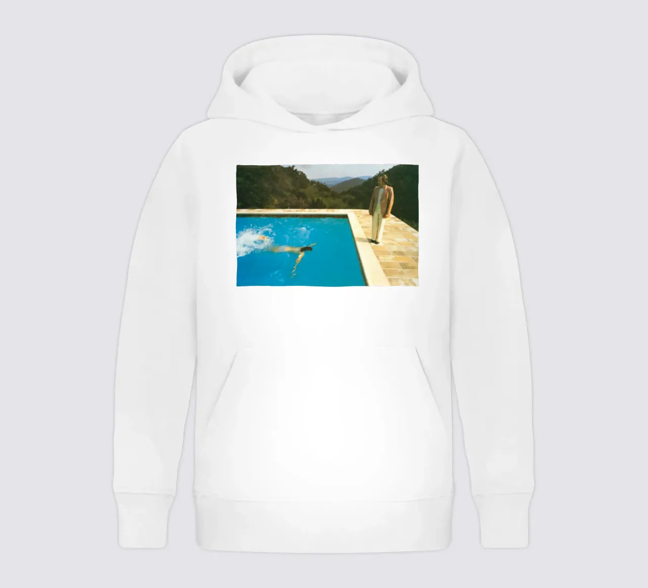 Ritratto in piscina con due figure felpa bambino con cappuccio da martina