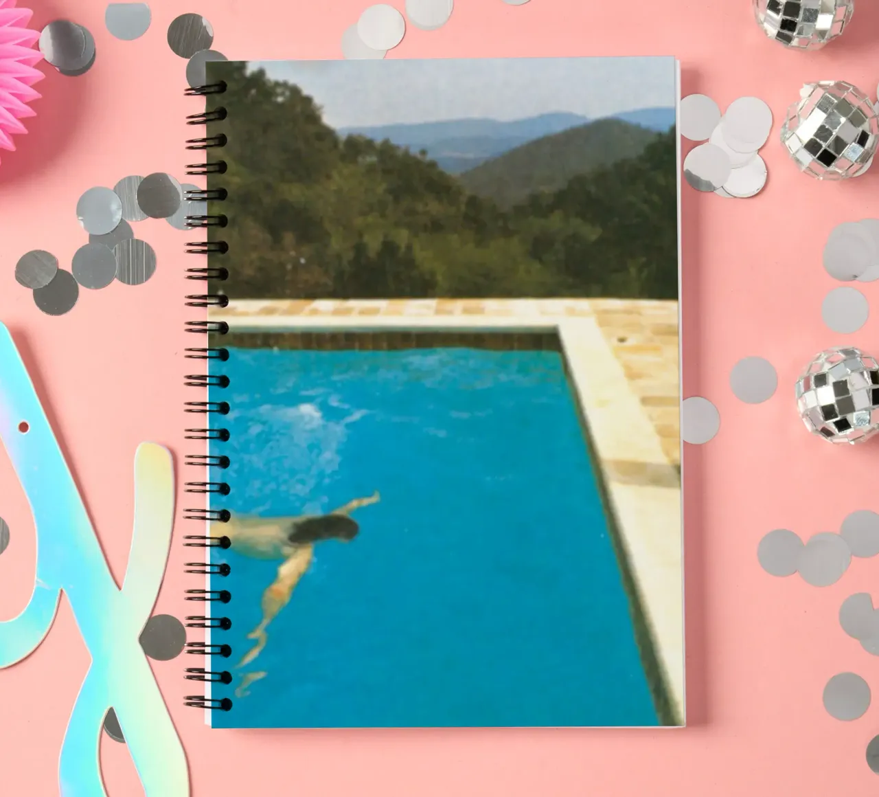Portrait Pool with Two Figures spiral notebook by martina