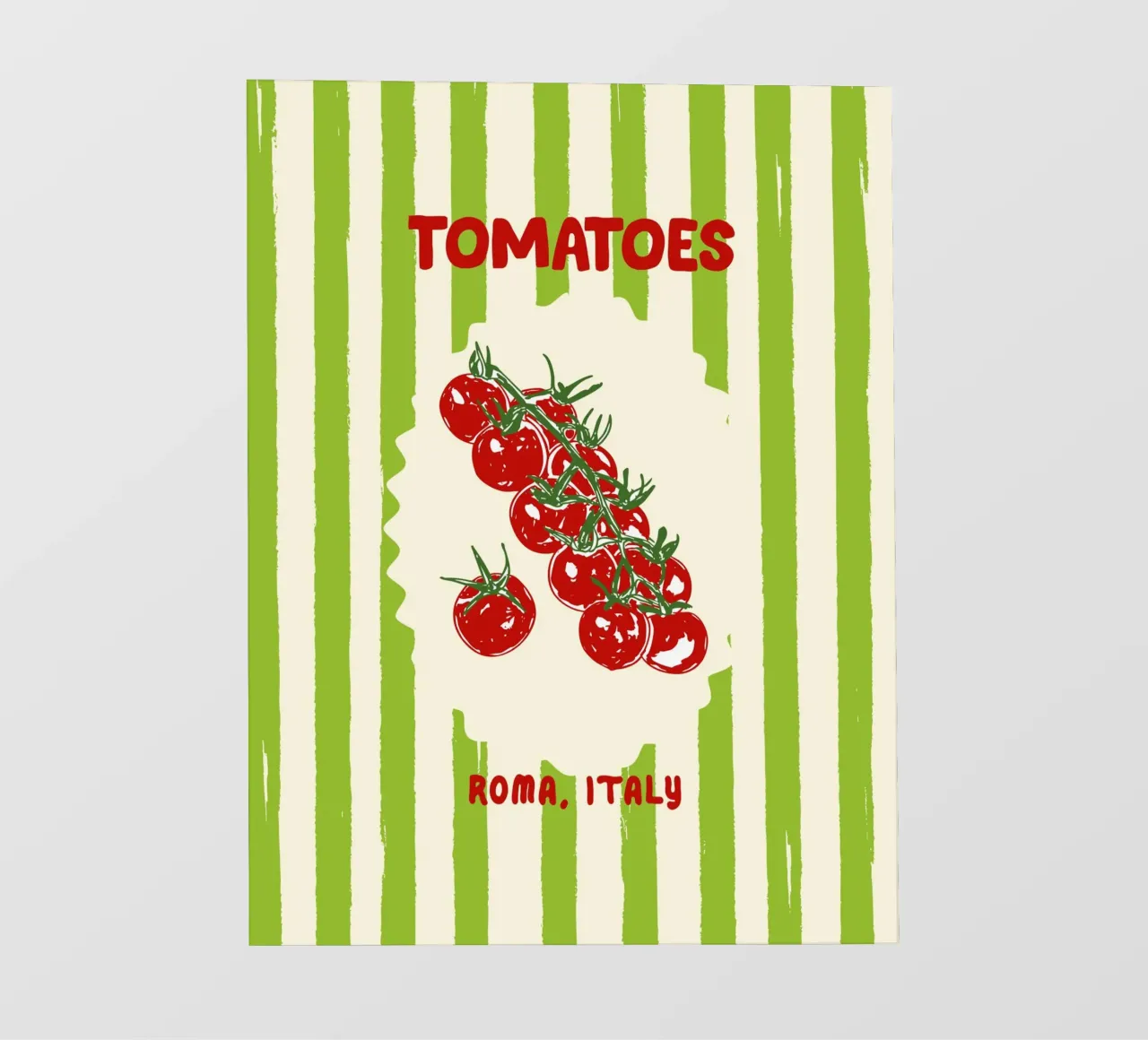 Green Retro Stripes Tomatoes photo wallpaper by EDMPROJECT