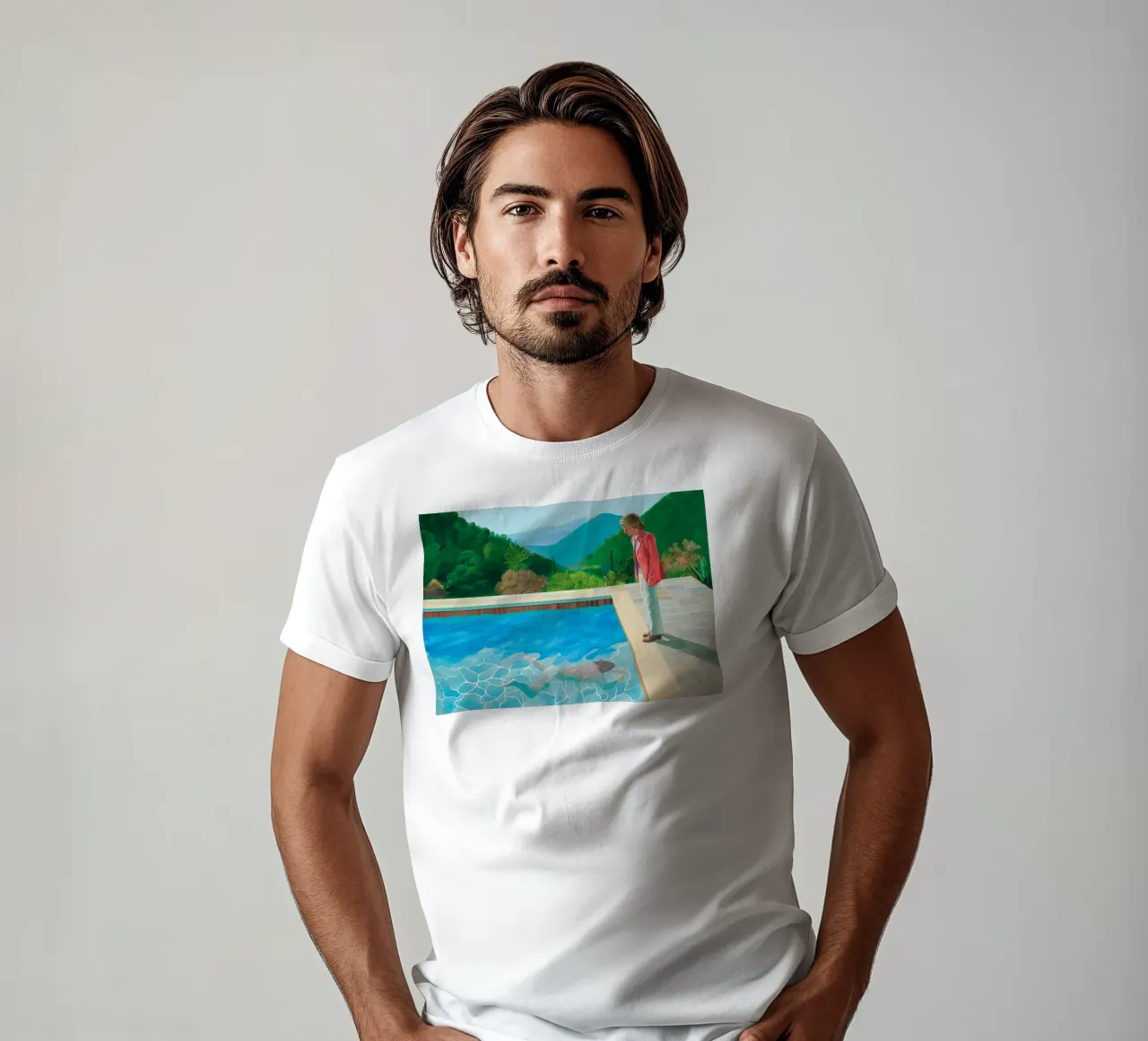 piscina con due figure t-shirt da martina