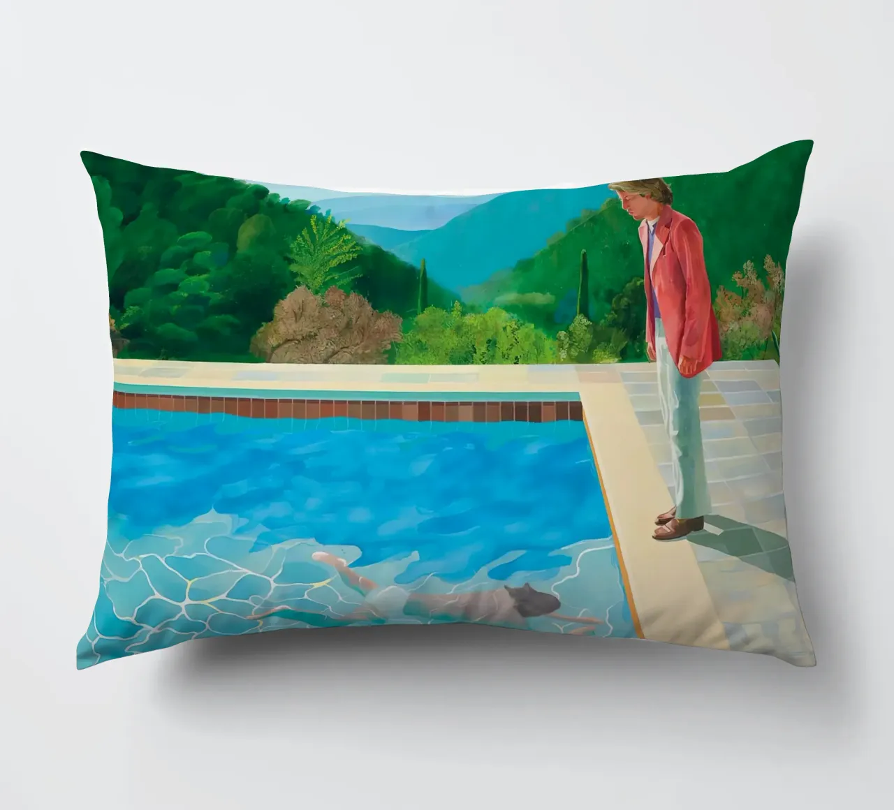piscina con due figure cuscino da martina