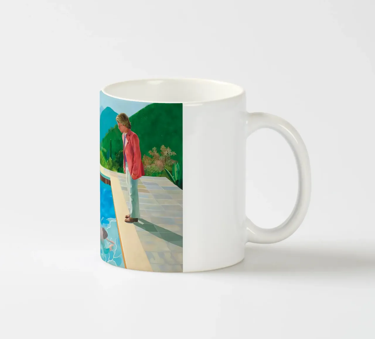 piscina con due figure tazza in ceramica da martina