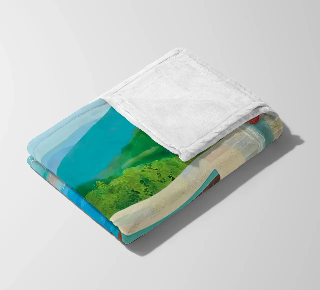 piscina con due figure coperta in pile da martina