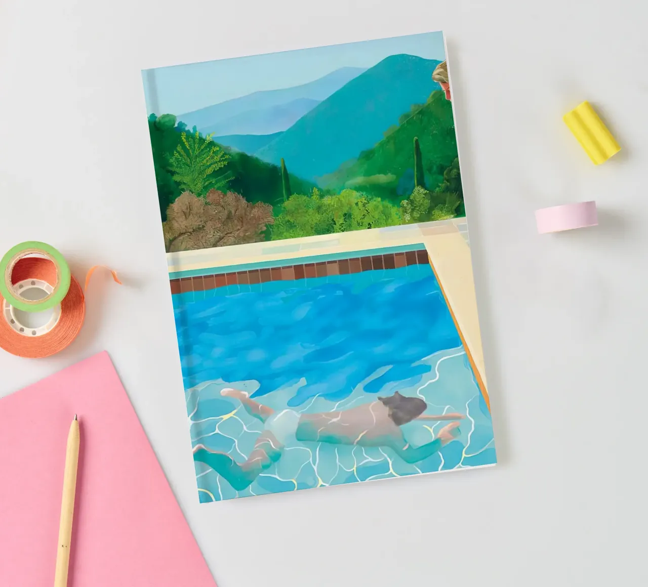 pool with two figures notebook by martina