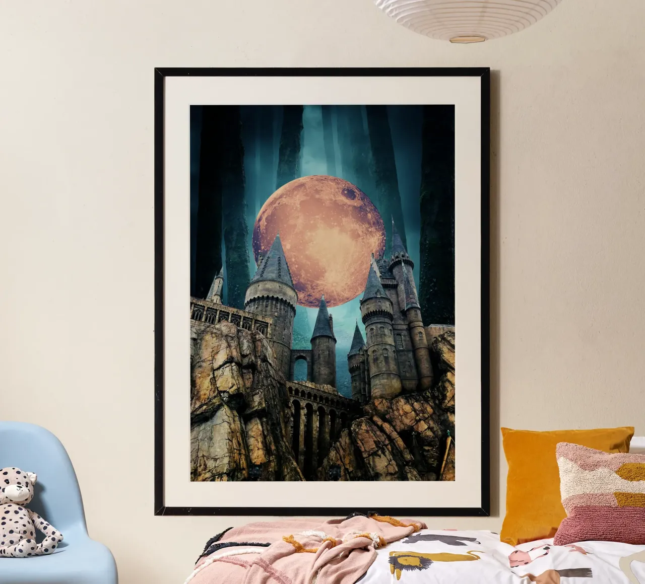 Fantasy Castle Under a Full Moon hahnemühle by Berwies Artwork