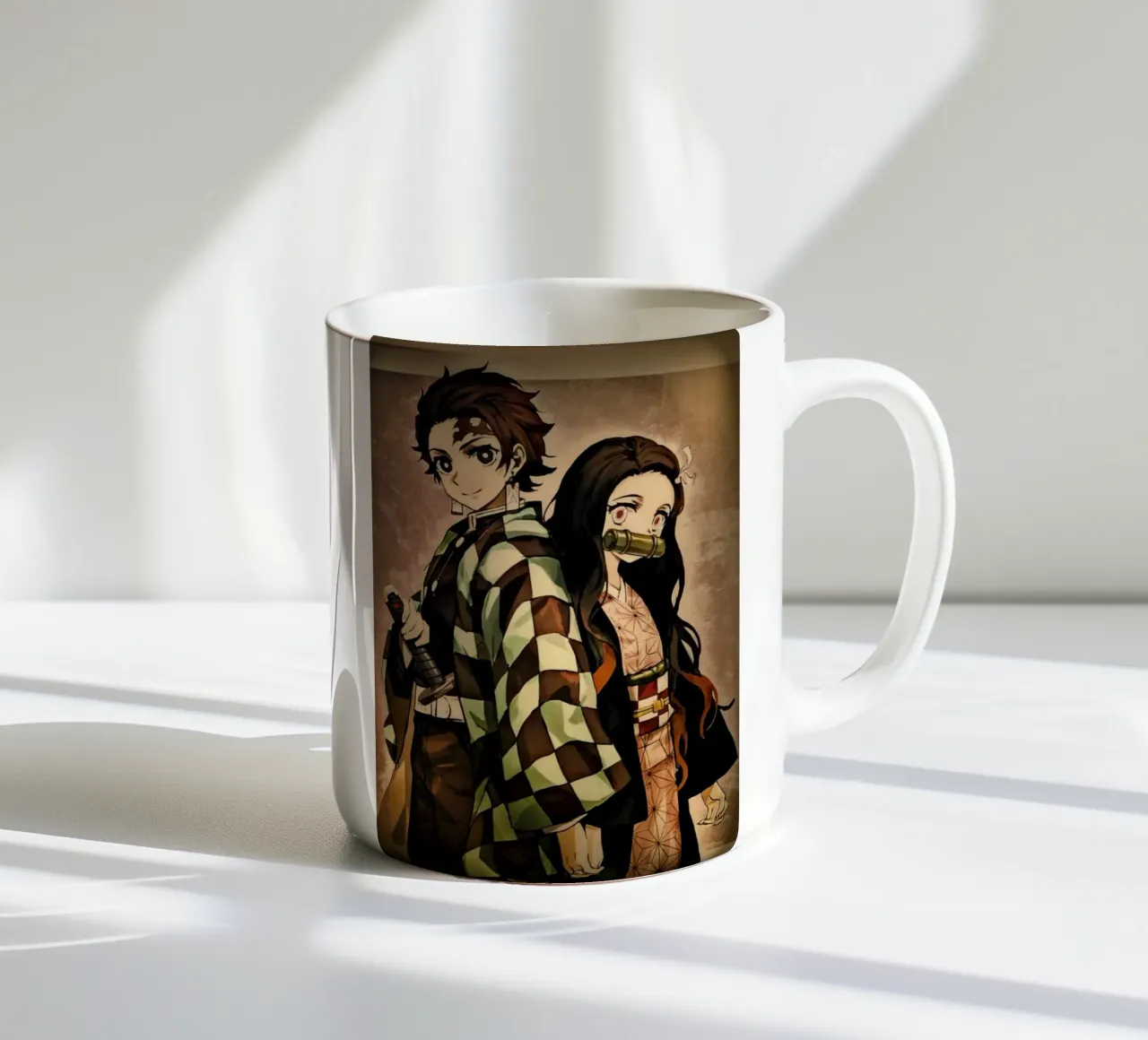 Demon Slayer - Tanjiro Kamado - Nezuko ceramic mug by Lembayung art