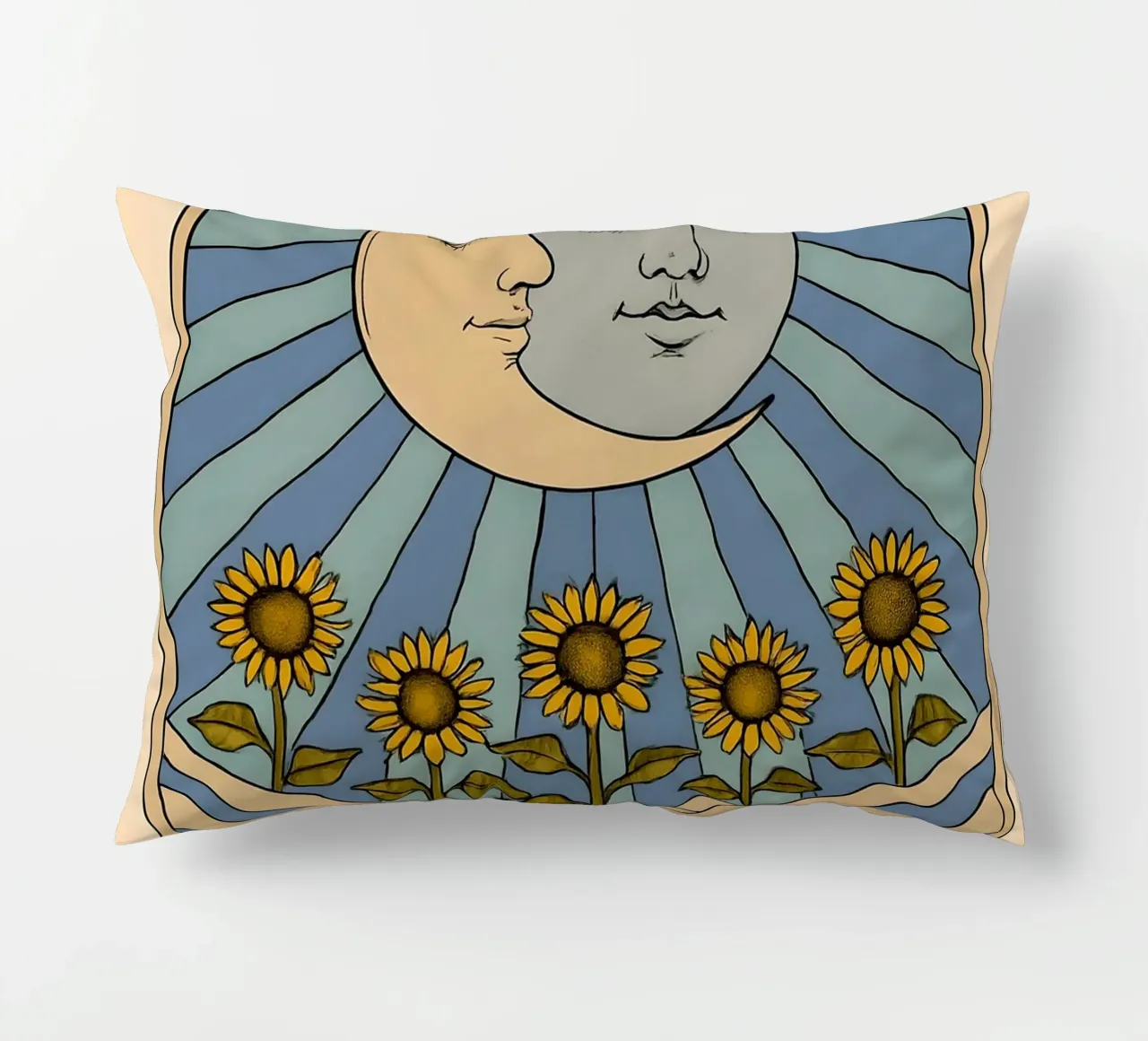 The Moon Tarot Card Illustration decorative cushion by 🥝 KIWI STORE