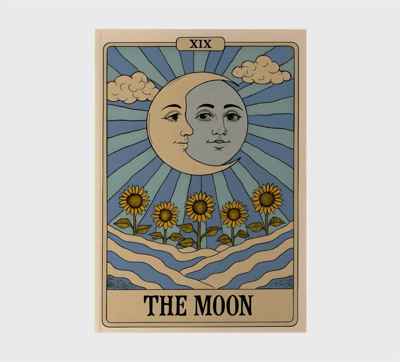The Moon Tarot Card Illustration notebook by 🥝 KIWI STORE