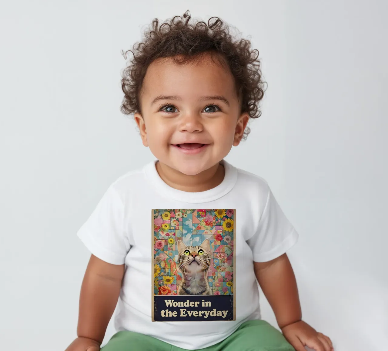 Wonder in the Everyday Cat Art baby t-shirt by 🥝 KIWI STORE