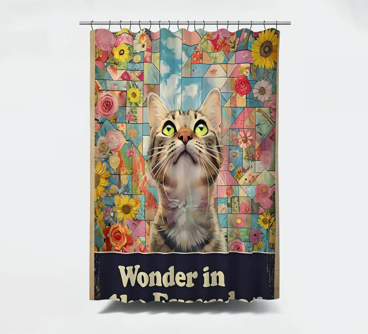 Wunder in der alltäglichen Katzenkunst Duschvorhang von 🥝 KIWI STORE