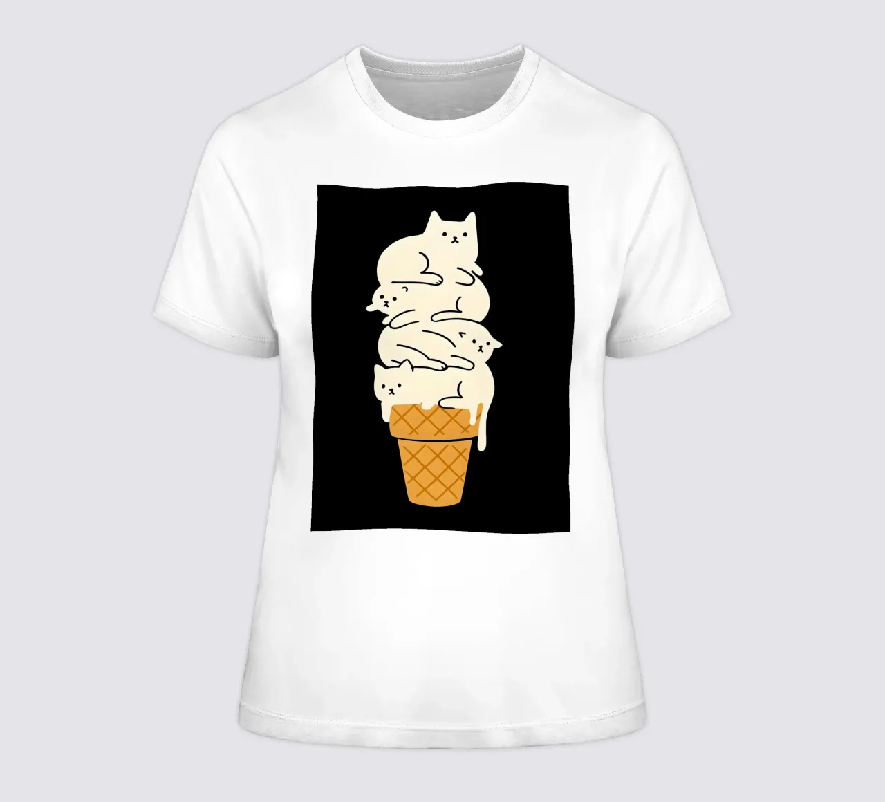 Cats as Ice Cream Cone women's fitted t-shirt by 🥝 KIWI STORE