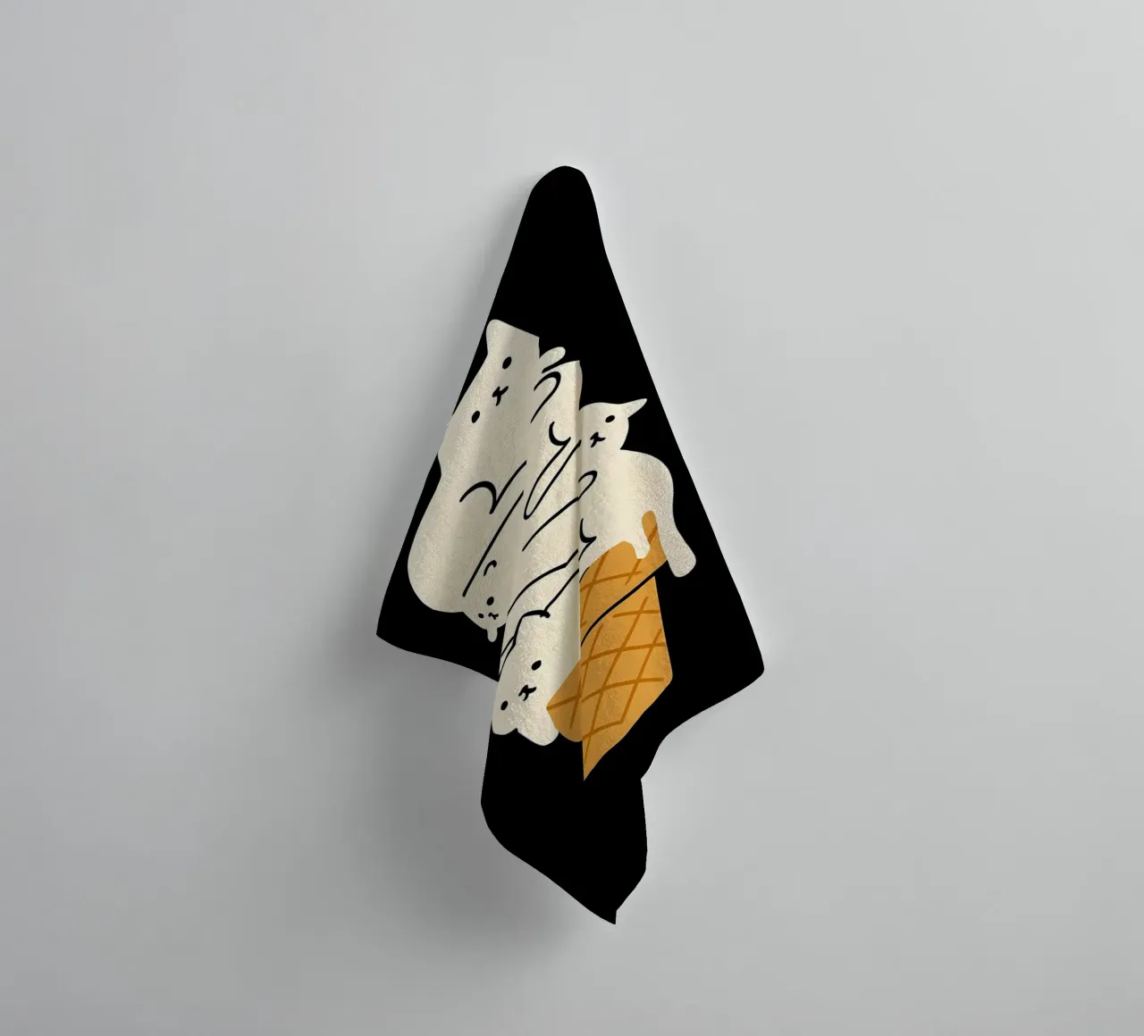 Cats as Ice Cream Cone towel by 🥝 KIWI STORE