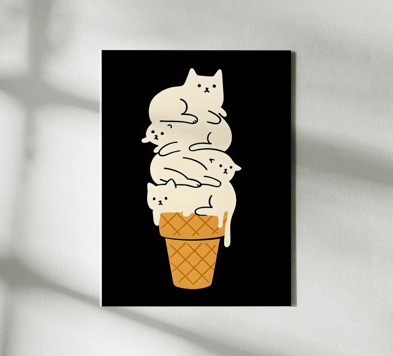 Cats as Ice Cream Cone canvas by 🥝 KIWI STORE
