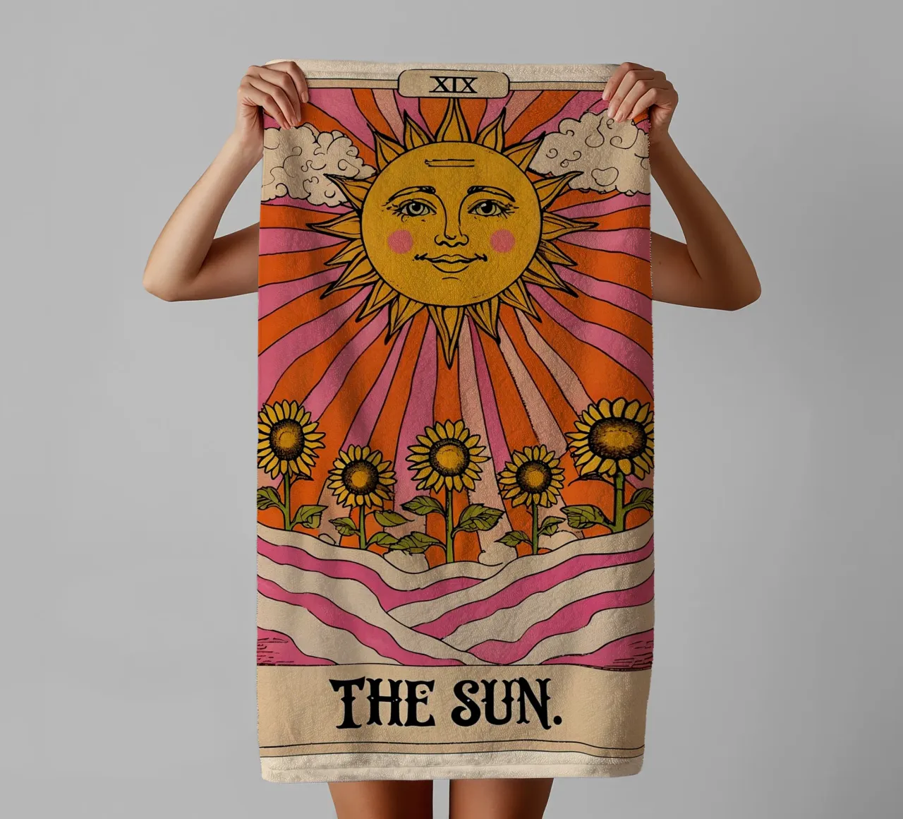 The Sun Tarot Card Illustration towel by 🥝 KIWI STORE