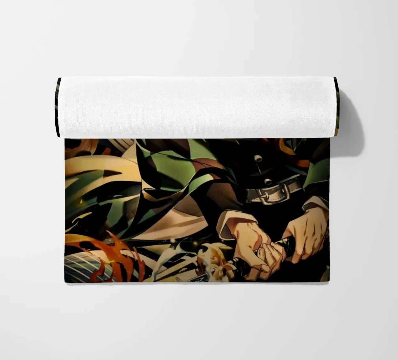 Demon Slayer - Tanjiro Kamado beach towel by Lembayung art