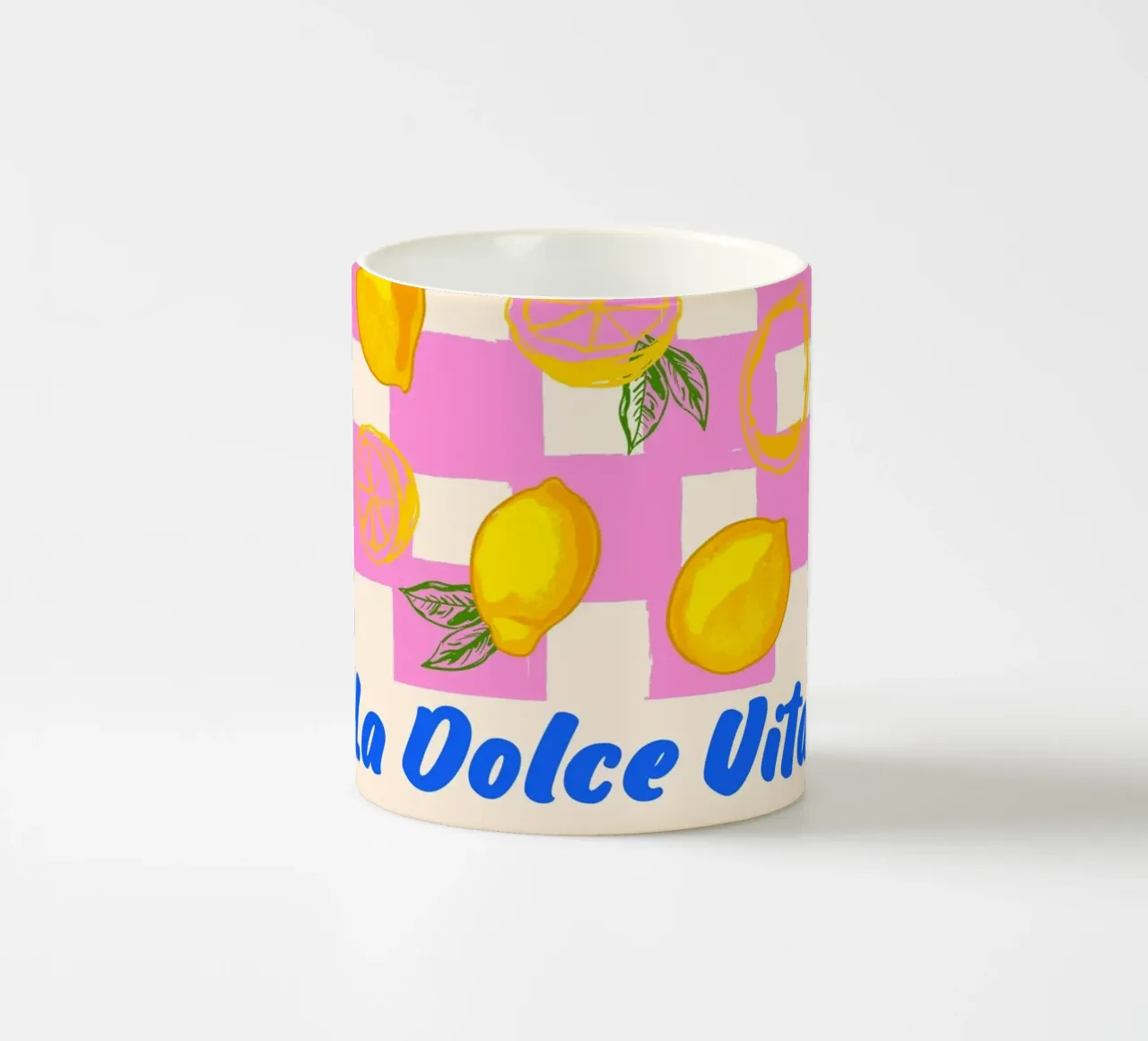 Das La Dolce Vita Zitrone Retro Keramik Tasse von EDMPROJECT