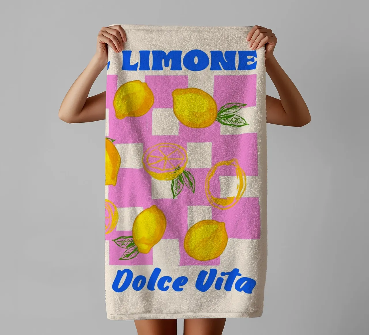 Das La Dolce Vita Zitrone Retro Handtuch von EDMPROJECT