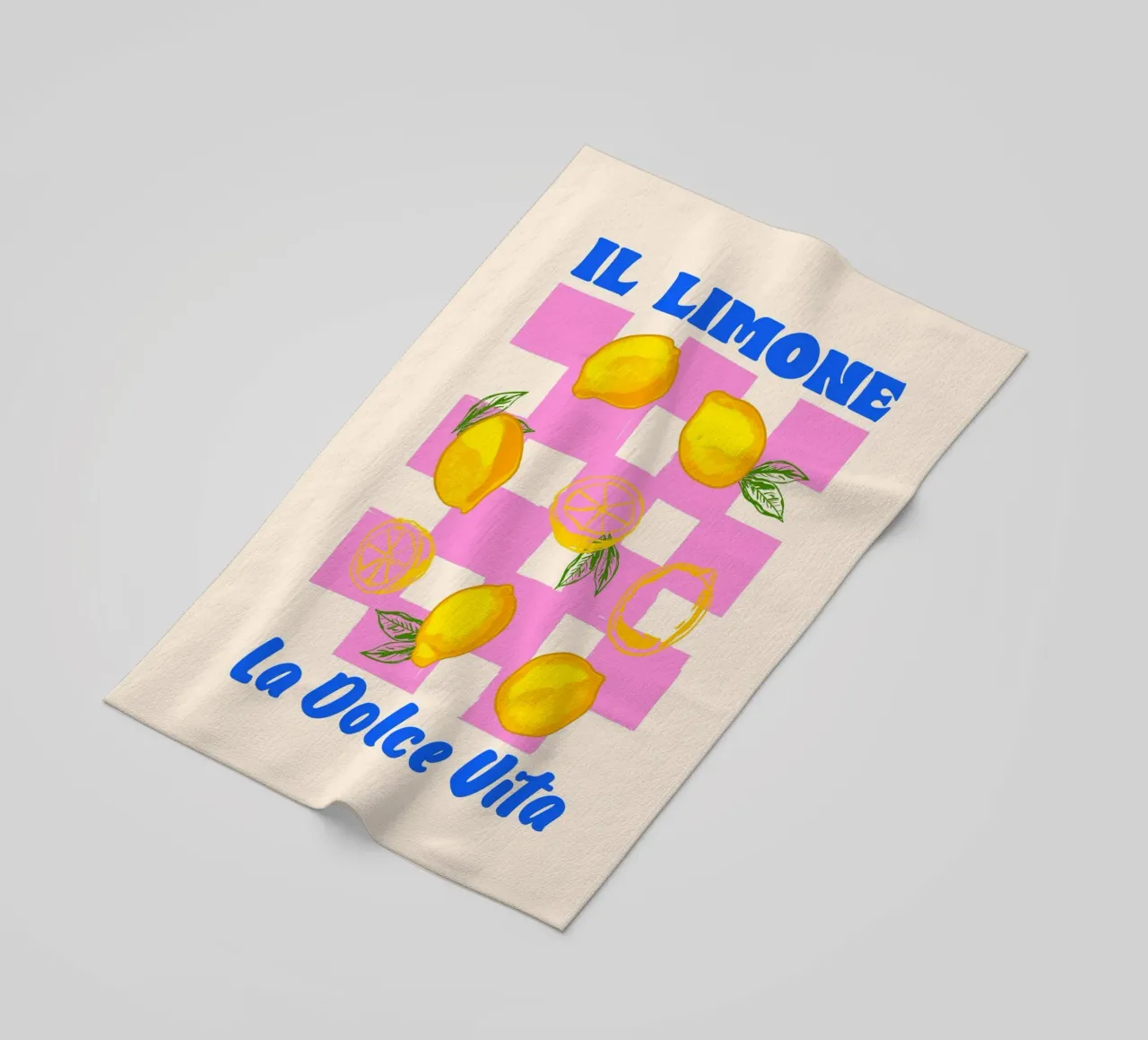 Das La Dolce Vita Zitrone Retro Strandtuch von EDMPROJECT