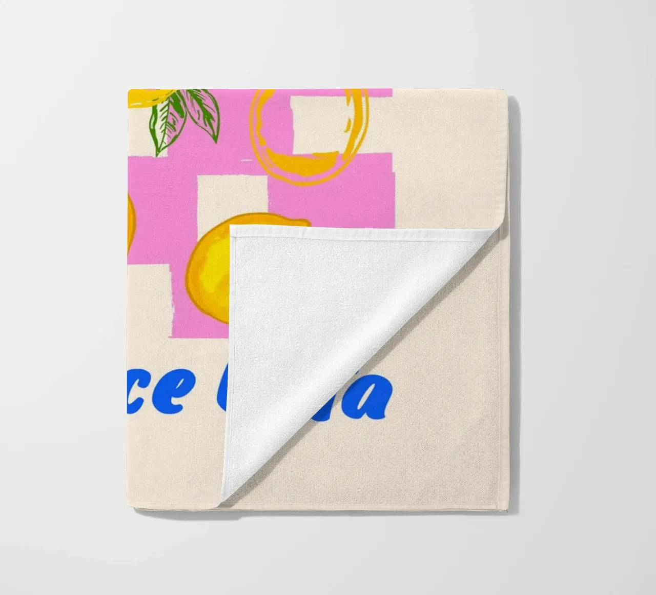 Das La Dolce Vita Zitrone Retro Strandtuch von EDMPROJECT