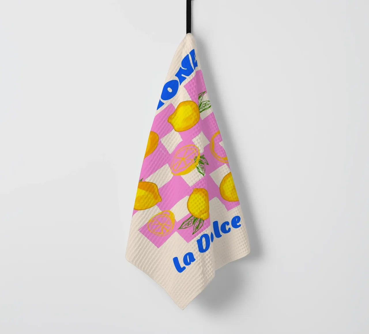 Das La Dolce Vita Zitrone Retro Geschirrtuch von EDMPROJECT