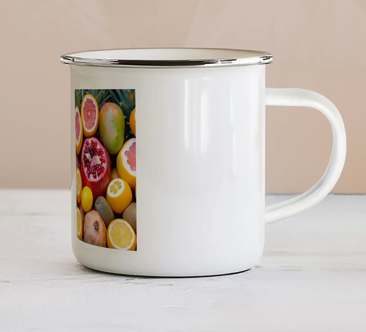 Citrus & Ruby emaille mok van StillVibe Home