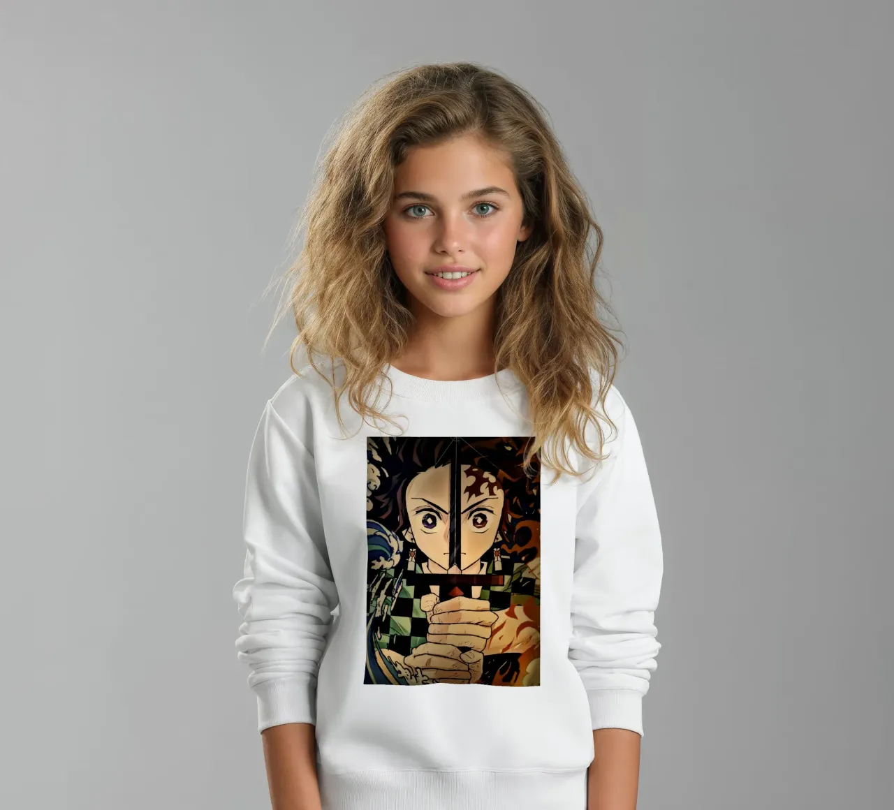 Demon Slayer kids sweatshirt by Lembayung art