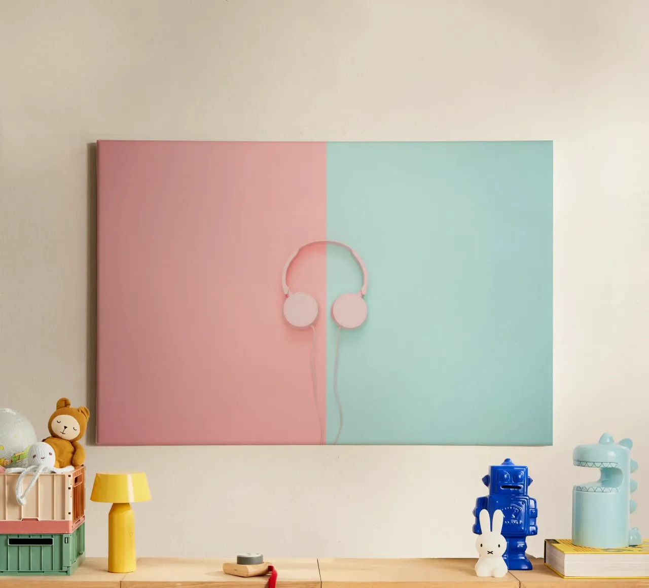 Silenzio pastello tela con Cornice a cassetta da StillVibe Home