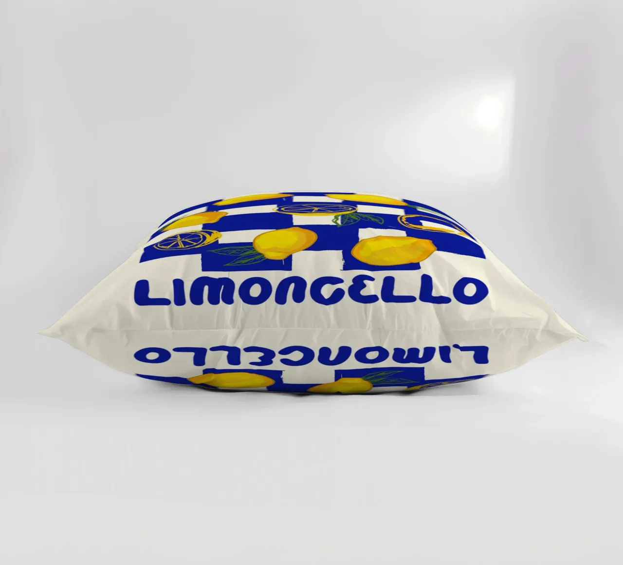 Limoncello Retro Blu a scacchi cuscino da EDMPROJECT