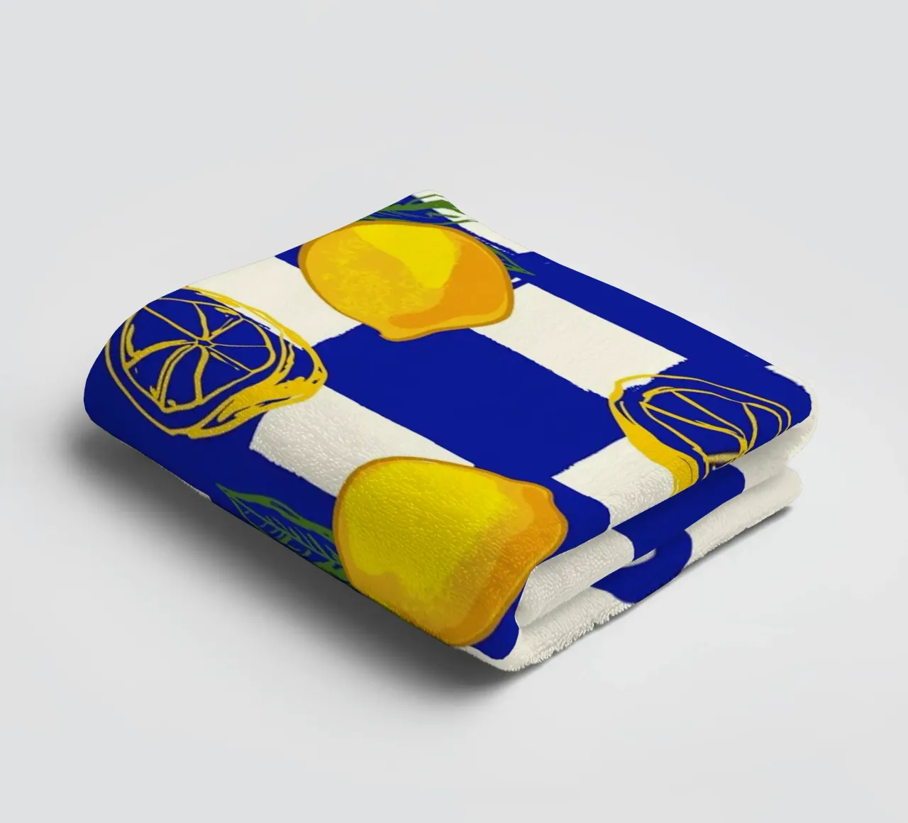 Limoncello Retro Blu a scacchi asciugamano da bagno da EDMPROJECT
