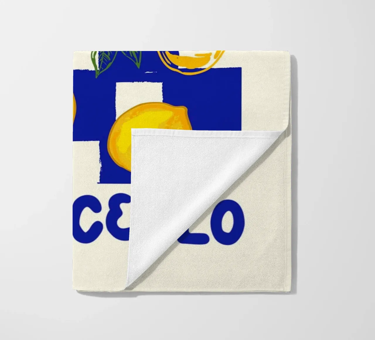 Limoncello Retro Blu a scacchi telo mare da EDMPROJECT