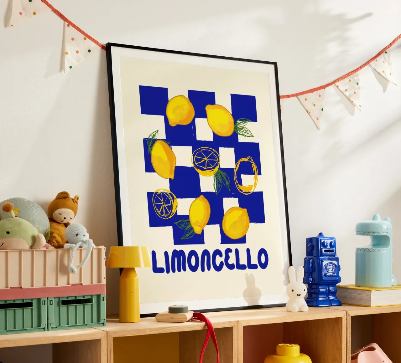 Limoncello Retro Blu a scacchi poster da EDMPROJECT