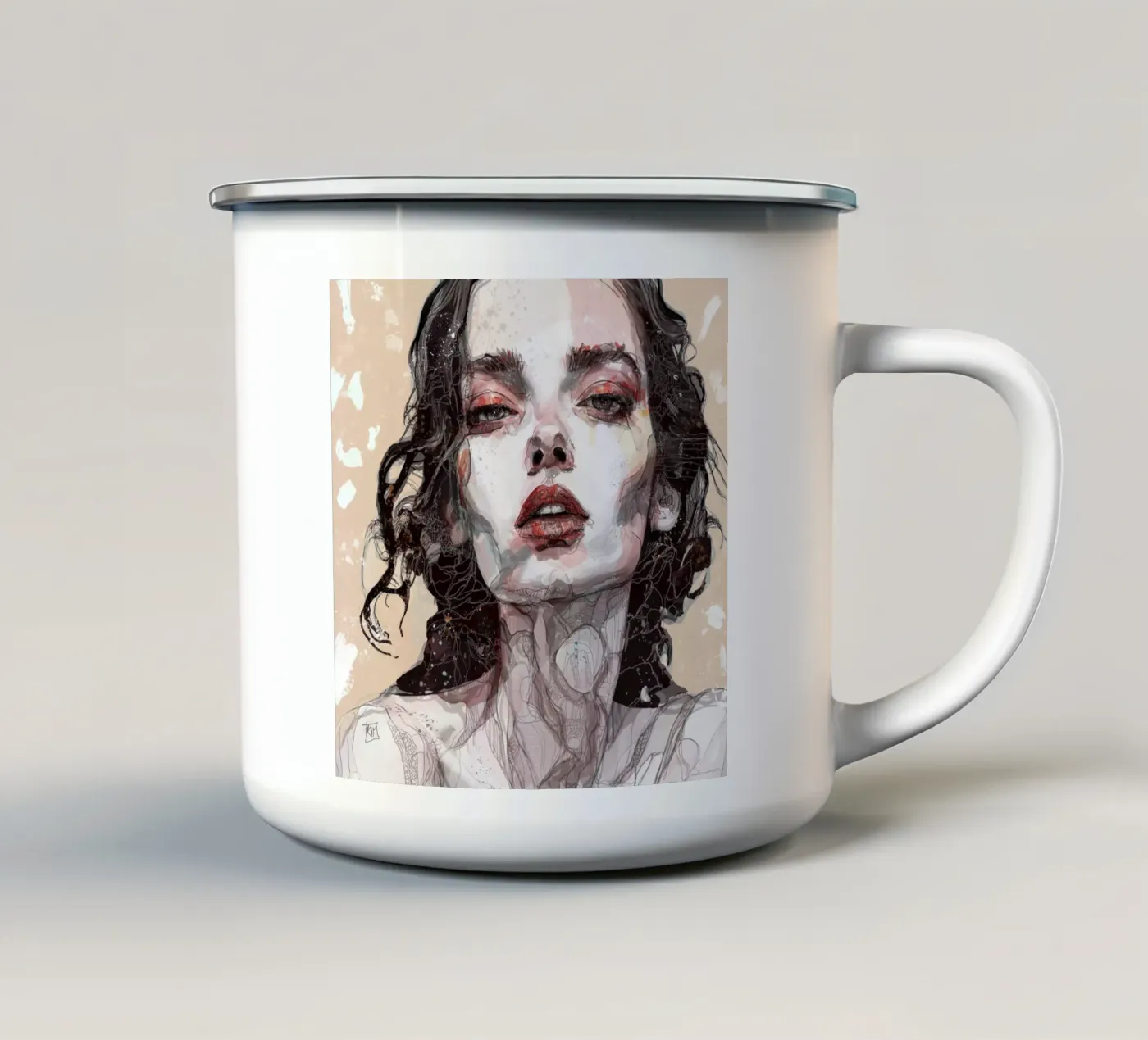 n u d e enamel mug by Giulio Iurissevich