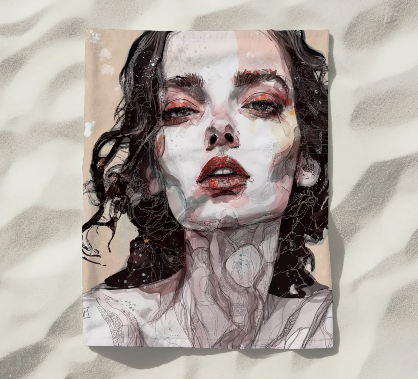 n u d e beach towel by Giulio Iurissevich