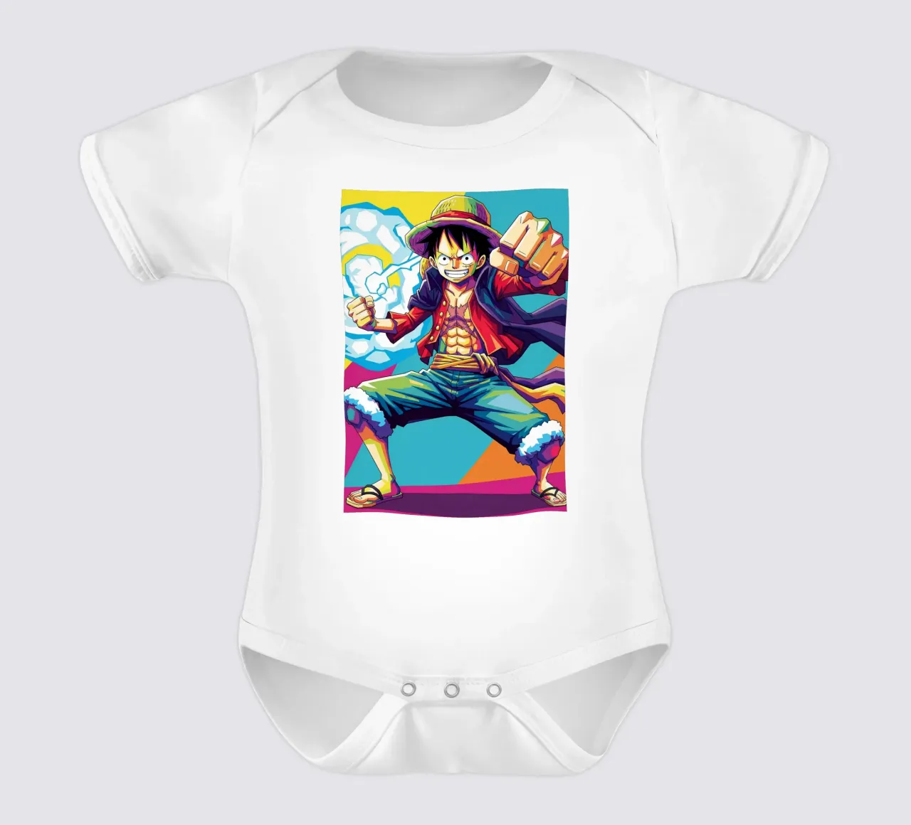 Monkey D Luffy - One Piece art (5) body neonato maniche corte da Hantamrata