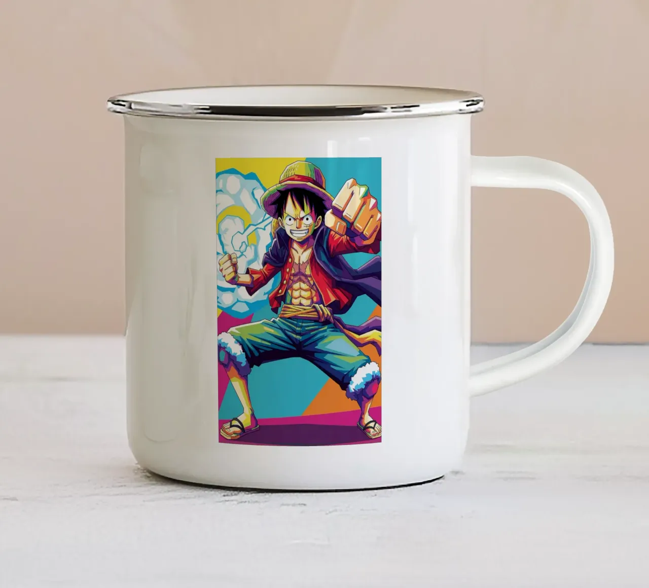 Monkey D Luffy - One Piece art (5) tazza in smalto da Hantamrata