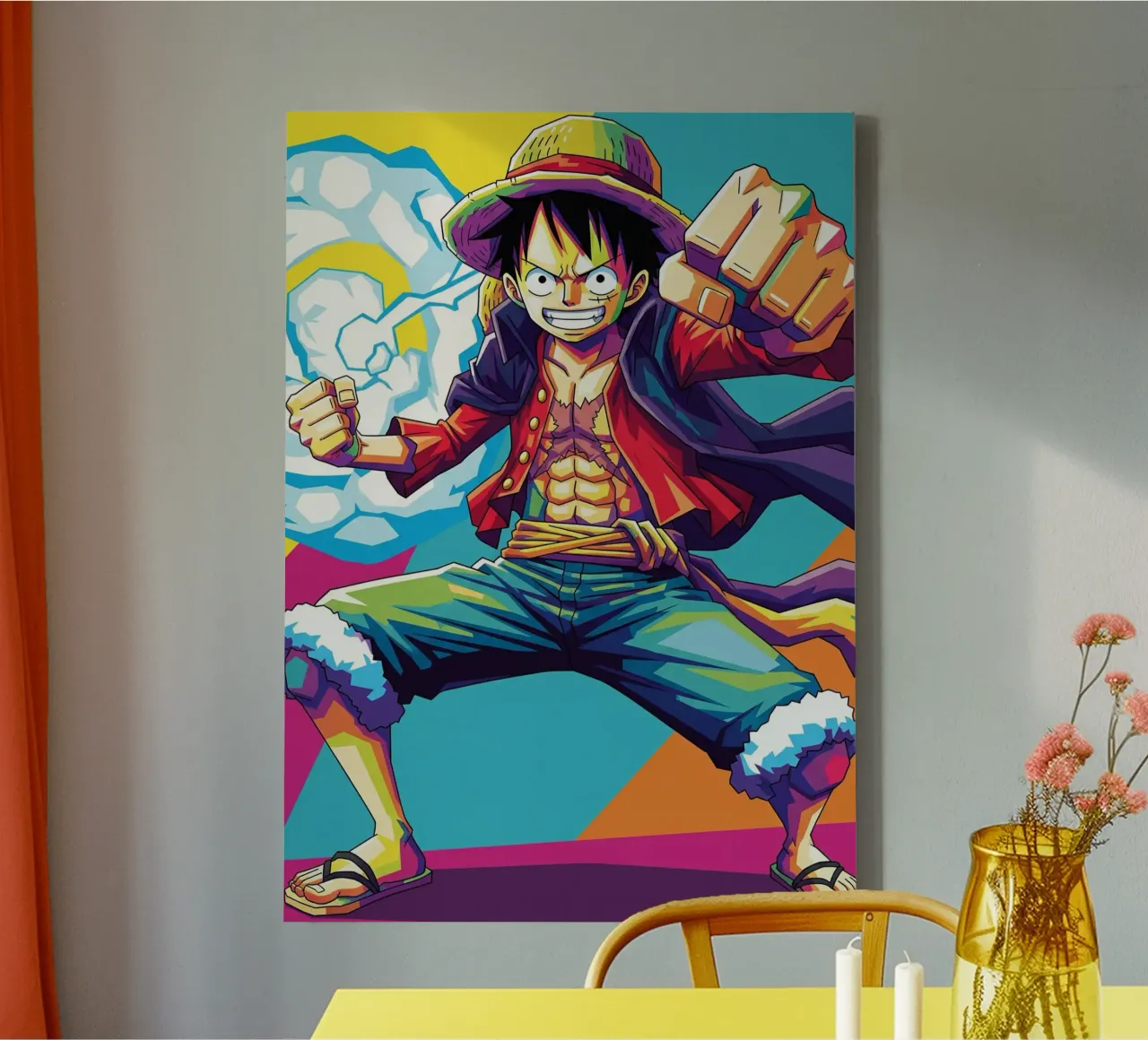 Monkey D Luffy - One Piece art (5) tela con Cornice a cassetta da Hantamrata