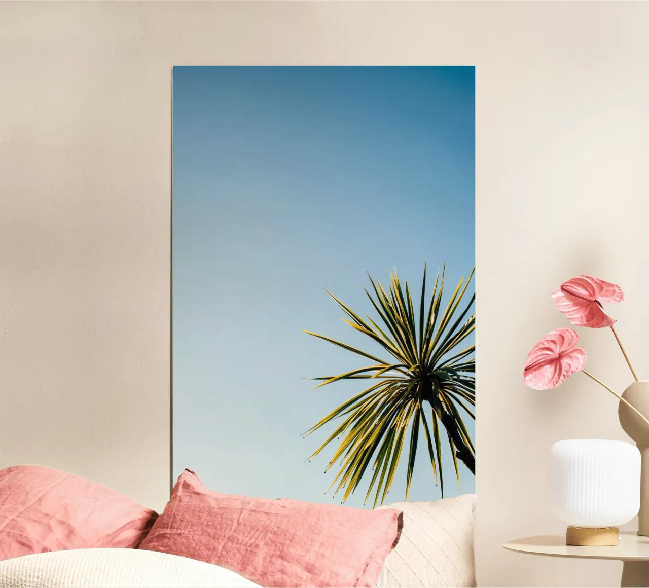 Palma del cielo poster con telaio in alluminio da StillVibe Home