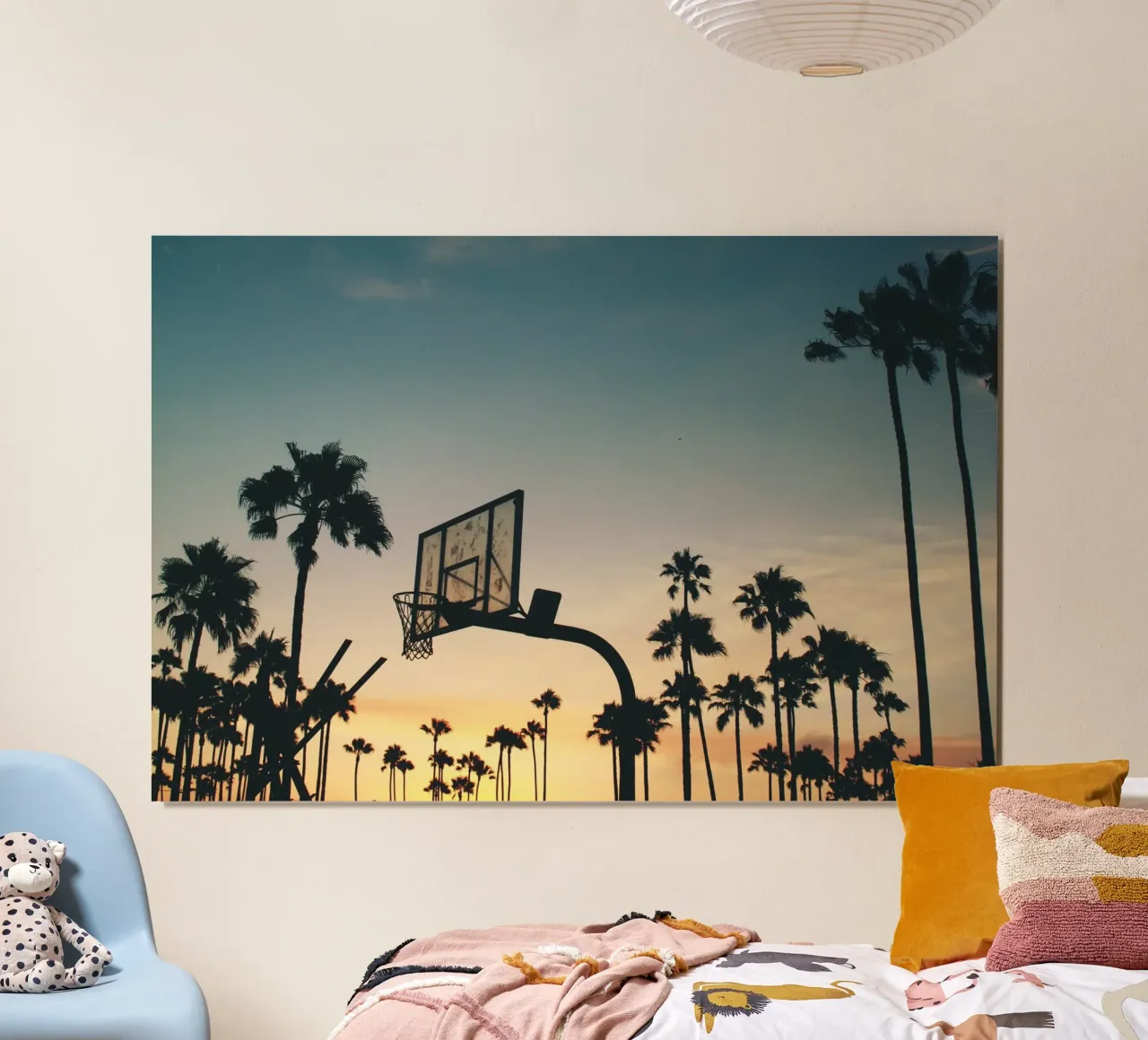 Corte del Tramonto poster con telaio in alluminio da StillVibe Home