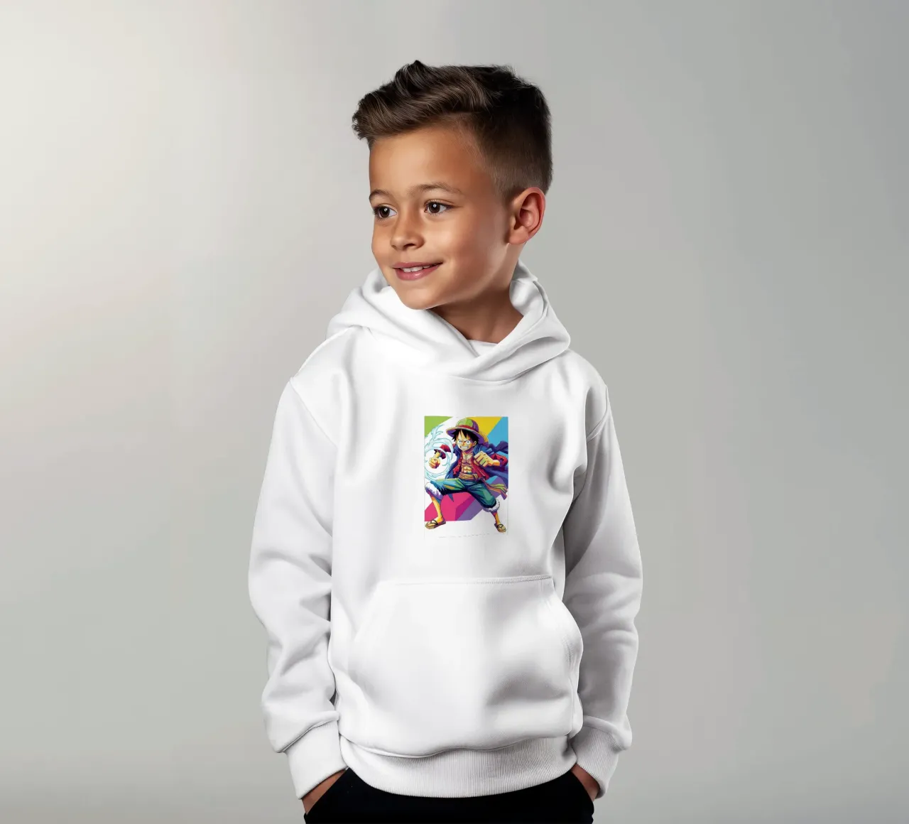 One Piece - Monkey D Luffy art (6) felpa bambino con cappuccio da Hantamrata