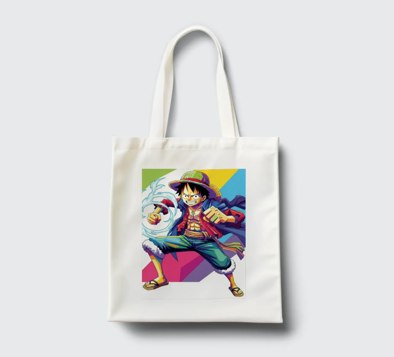 One Piece - Monkey D Luffy art (6) borsa in juta da Hantamrata